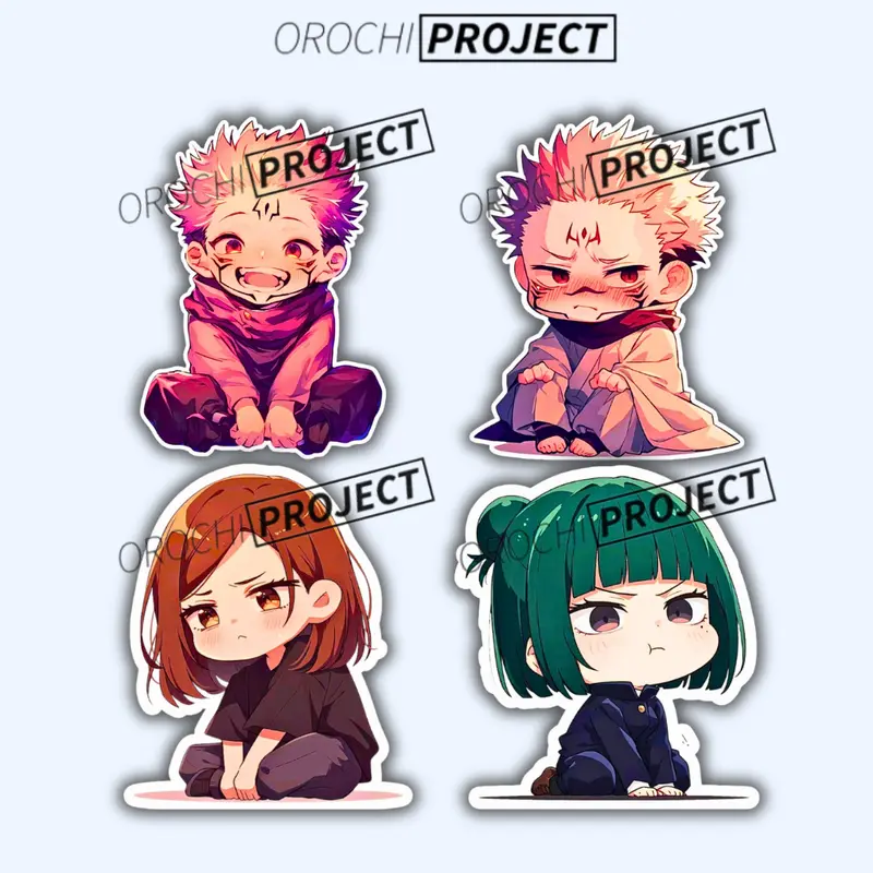 Sticker Stiker Anime JUJUTSU KAISEN Karakter Chibi Series Head Cute Kawai Vinyl Glossy Anti Air HP Laptop Tumbler Motor Helm 6