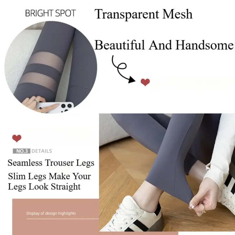 Quần Tập Yoga, Dành Cho Nữ, Thân Thiện Với 100kg, Quần Legging Cá Mập Cạp Cao Có Túi Lưới, Trang Phục Thể Dục Barbie Dày Trung Bình (Cỡ L-XXXL) 3