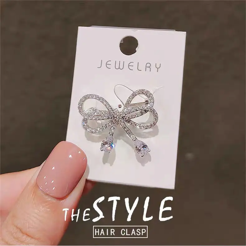 2025 Bow Anti-Exposure Brooch Neckline Artifact Pin Set Cloths Coat Suit High-End Accessories Corsage Security Pin