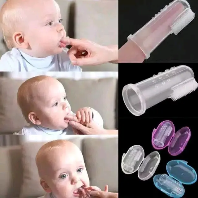 Sikat Gigi Bayi Silikon - Baby Finger Tooth Brush Teeth Silicone - Pembersih Lidah Gigi Pada anak Bayi 1