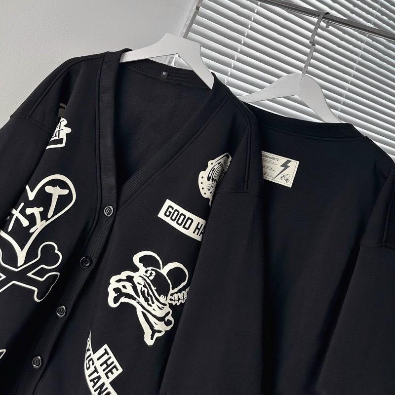 Áo khoác nỉ cardigan GOOD hình in nổi Jacket Menswear 2
