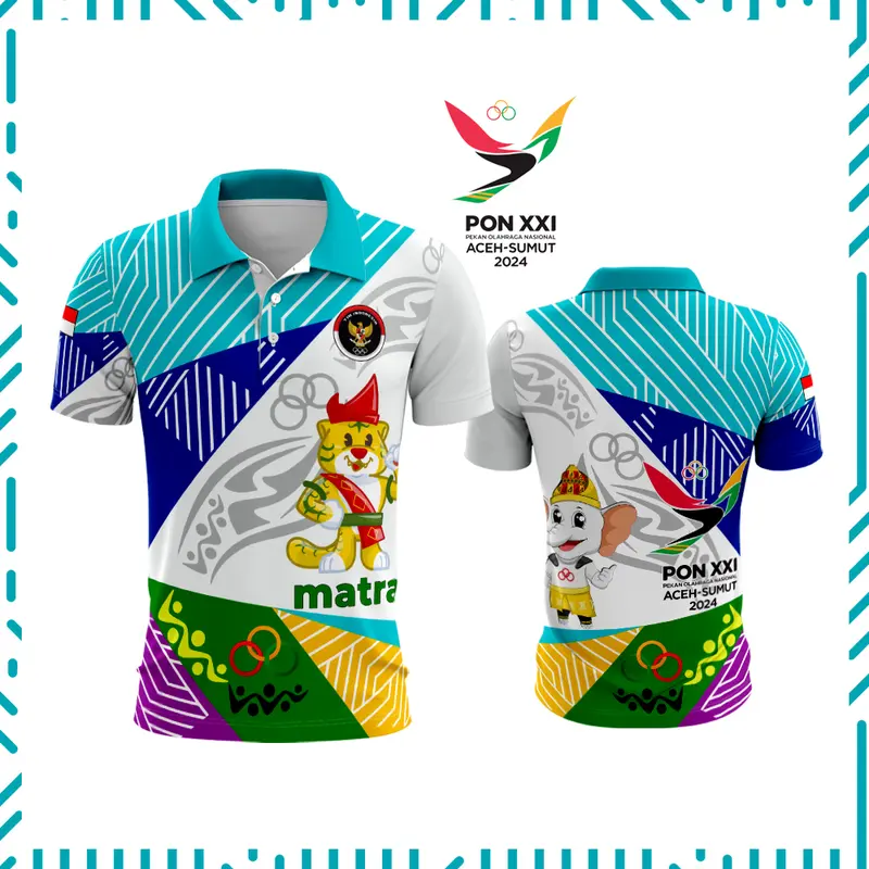 Baju pon xxi aceh sumut pria Kaos berkerah pria baju pon aceh lengan pendek Cepat Kering Custom Kain 0