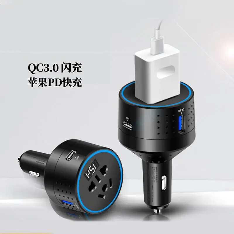 Biến tần ô tô, Kích thước Nhỏ, 12v24v đến 220V, Bộ Chuyển Đổi nguồn sạc ô tô, Thích hợp cho ô tô xe tải, có ổ cắm ô tô, Dải điện Phụ Kiện