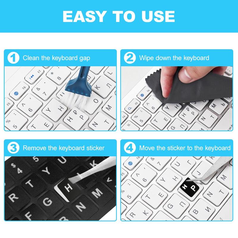 English Keyboard Sticker, Letter Pattern Keyboard Decal, Universal Keyboard Decoration Accessories for Home Office 5