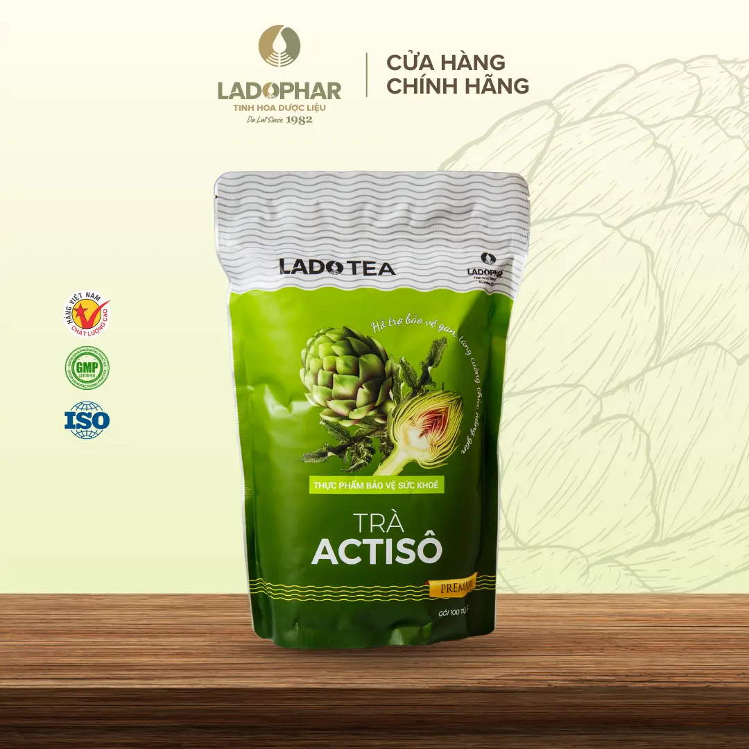 [COMBO 3] Trà Túi Lọc Actiso Ladophar thải độc, bảo vệ Gan và thanh lọc cơ thể 100 túi lọc - Ladophar
