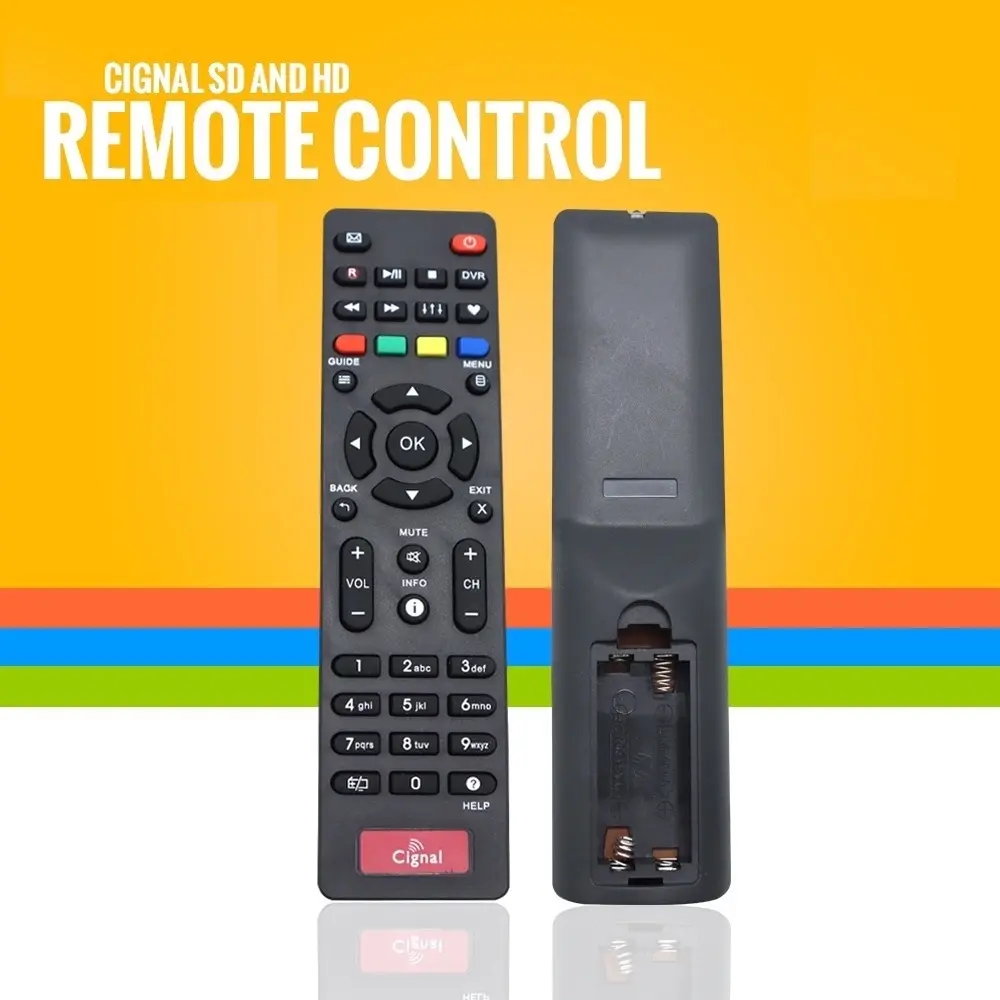 LMJ Universal Cignal Replacement Remote Control Key Learning for Cignal HD TV Box Changhong Black