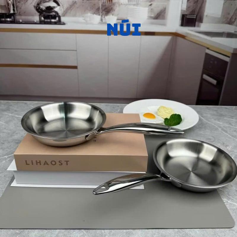 Chảo rán inox liền đáy cao cấp chống dính 18/10 Oyatton size 16,20,26,28cm - Chảo chiên rán bếp từ