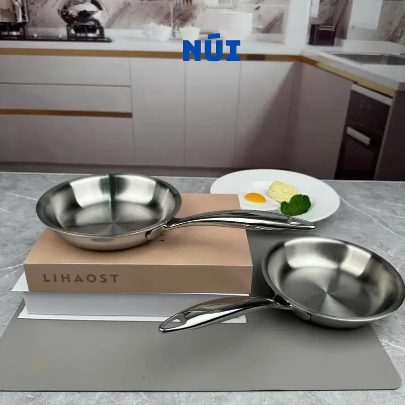 Chảo rán inox liền đáy cao cấp chống dính 18/10 Oyatton size 16,20,26,28cm - Chảo chiên rán bếp từ 0