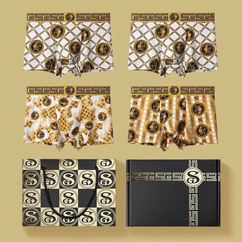 Combo 2 hộp 8 quần lót nam-   8 màu, thun lạnh,co dãn-thấm hút HOÀNG GIA LUXURY -quần boxer nam-EM GÁI BÁN SỊP Menswear quần  sịp Chống Nước 4