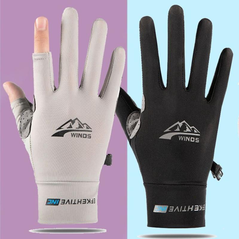 Product Introduction of New Summer Fishing Gloves Finger Flip Anti-UV Sunscreen Gloves Breathable Touch Screen Driving Gloves Men 11