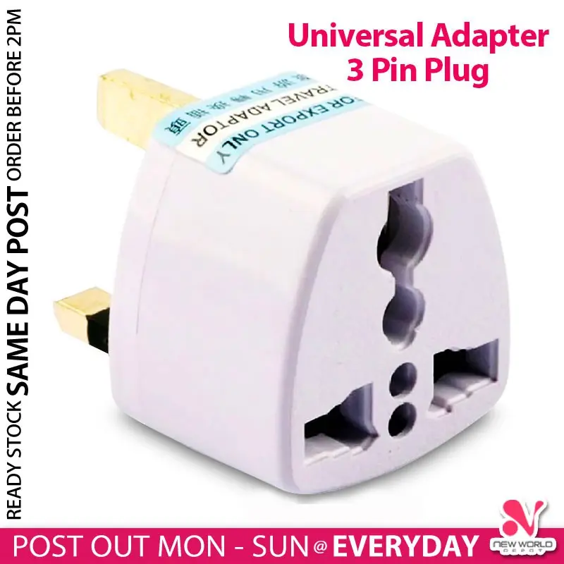 ( Same Day Post ) Universal Travel 3 Pin Malaysia China British Europe Converter Adaptor Adapter Socket Plug