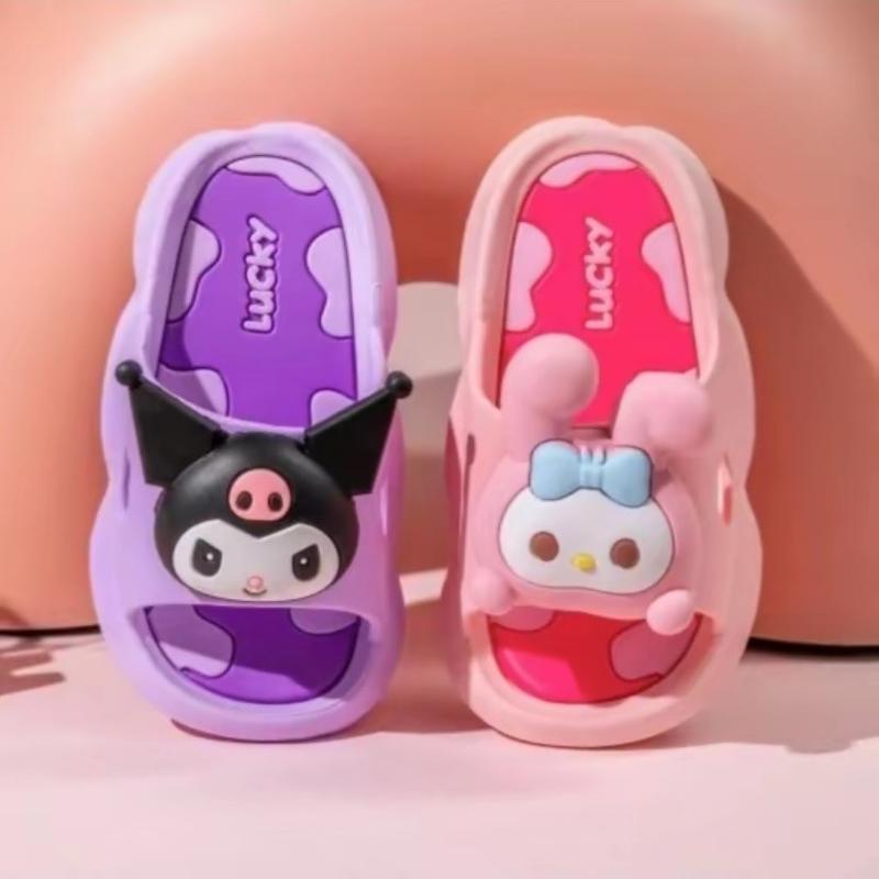   PHOM NHỎ TĂNG SIZE  DÉP lê kuromi melody cute bé gái hai màu Sandal Cho Bé Dép Sandal Heo 