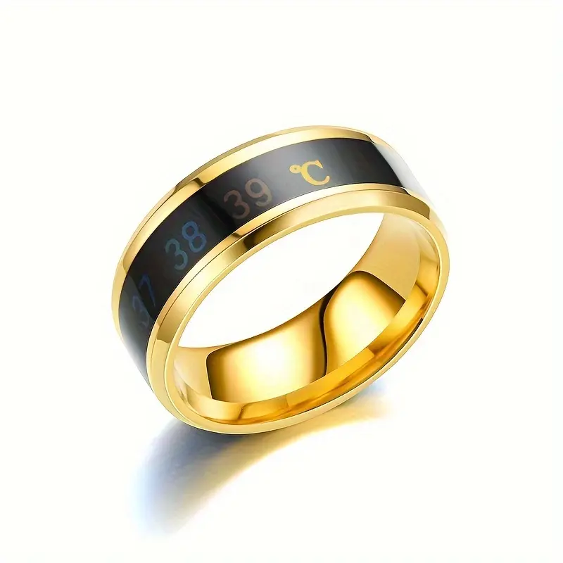 1pc Smart Color Changing Stainless Steel Temperature Ring 4