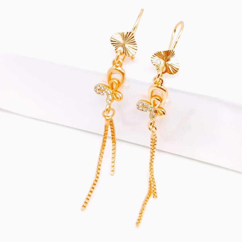 ANTING DESY TITANIUM MOTIF JURAI KUPU KUPU ANTI WANITA MODEL EMAS ANTI LUNTUR SELAMANYA 2