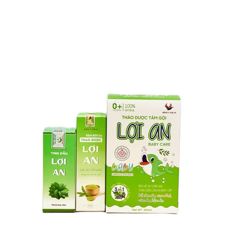 (TẶNG QUÀ) Bộ 3 Tinh dầu, kem bôi,thảo dược tắm gội (200ml) Lợi An Cho Bé 2