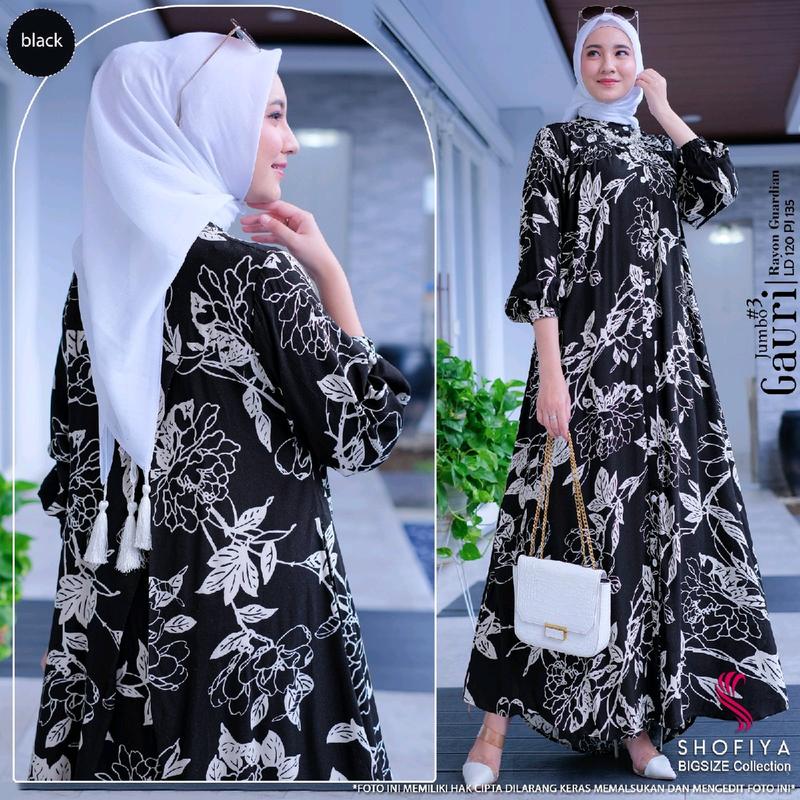 gauri series gamis maxy dress wanita super jumbo xxxl terbaru desember 3