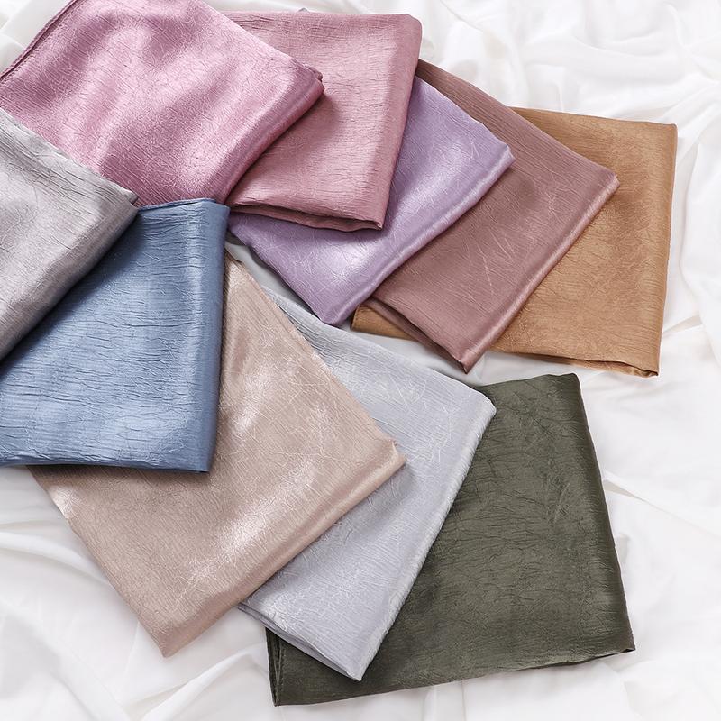 Product Introduction of Pashmina hijab Malaysia New Artificial Silk Silky Satin Scarf Women's Shawl Toe Cap Headscarf 8