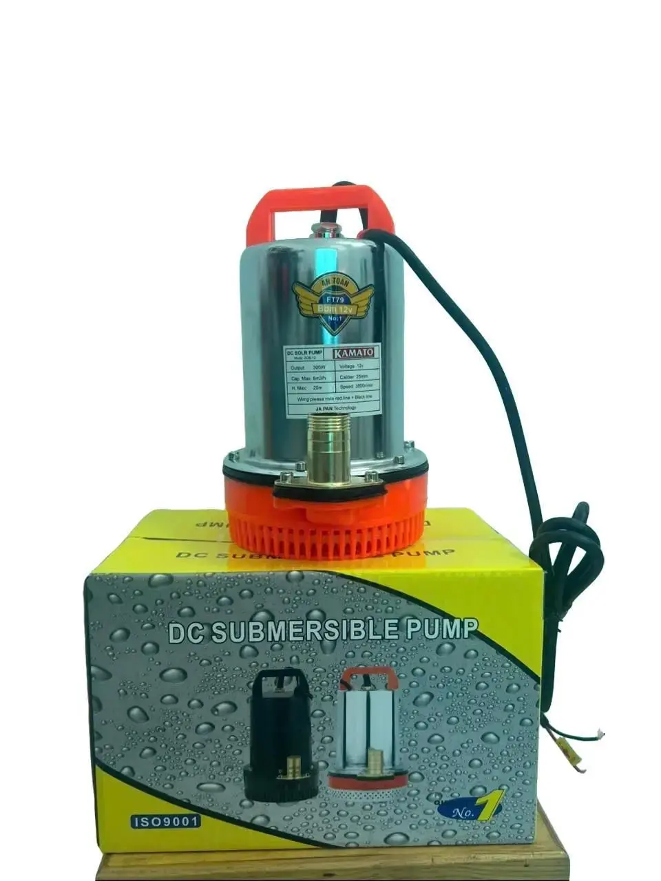 Bơm chìm 12V KAMATO  - 3.5 kg - công suất 300 0W hút đáy an toàn bơm thả tỏm, bơm hút chống ngập