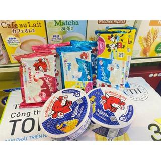 Phô mai con bò cười La Vache qui rit vị truyền thống hộp tròn, dạng túi phômaivuôngbòcười phômai conbòcười