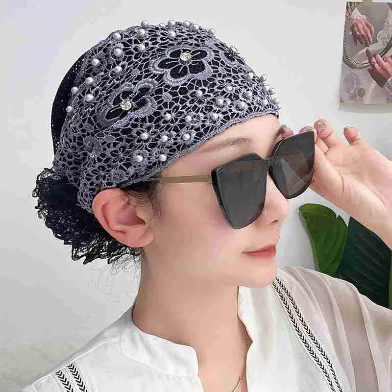 Băng Đô Ren Hoa Cho Nữ Băng Đô Ren Ngọc Trai Băng Đô Ren Cổ Điển Băng Đô Ren Hoa Nạm Ngọc Trai Cho Tóc Ngắn 0