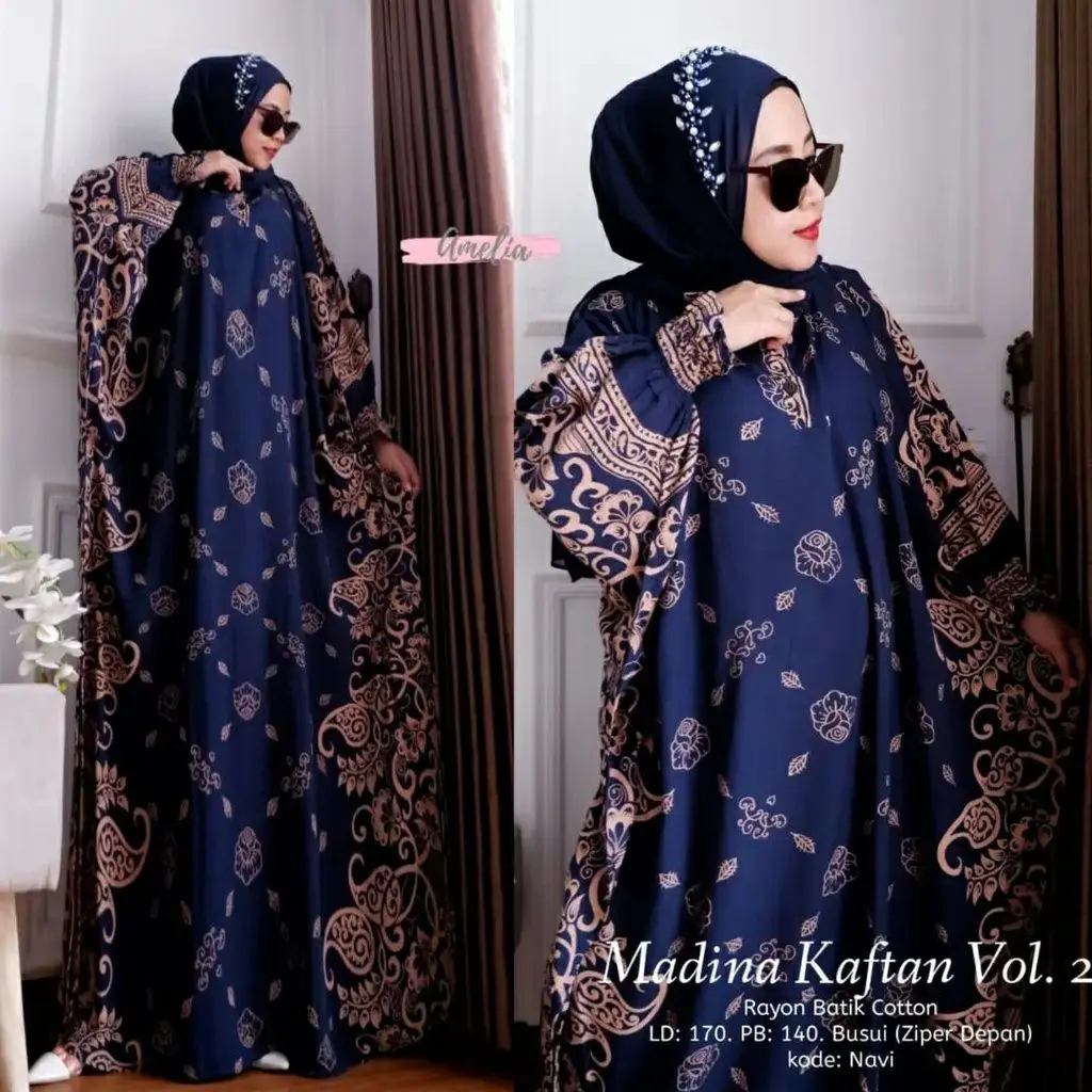 Gamis Kaftan Madina Super Jumbo Busui Friendly LD 170 Kain Rayon Tebal by dastantex motif muslim