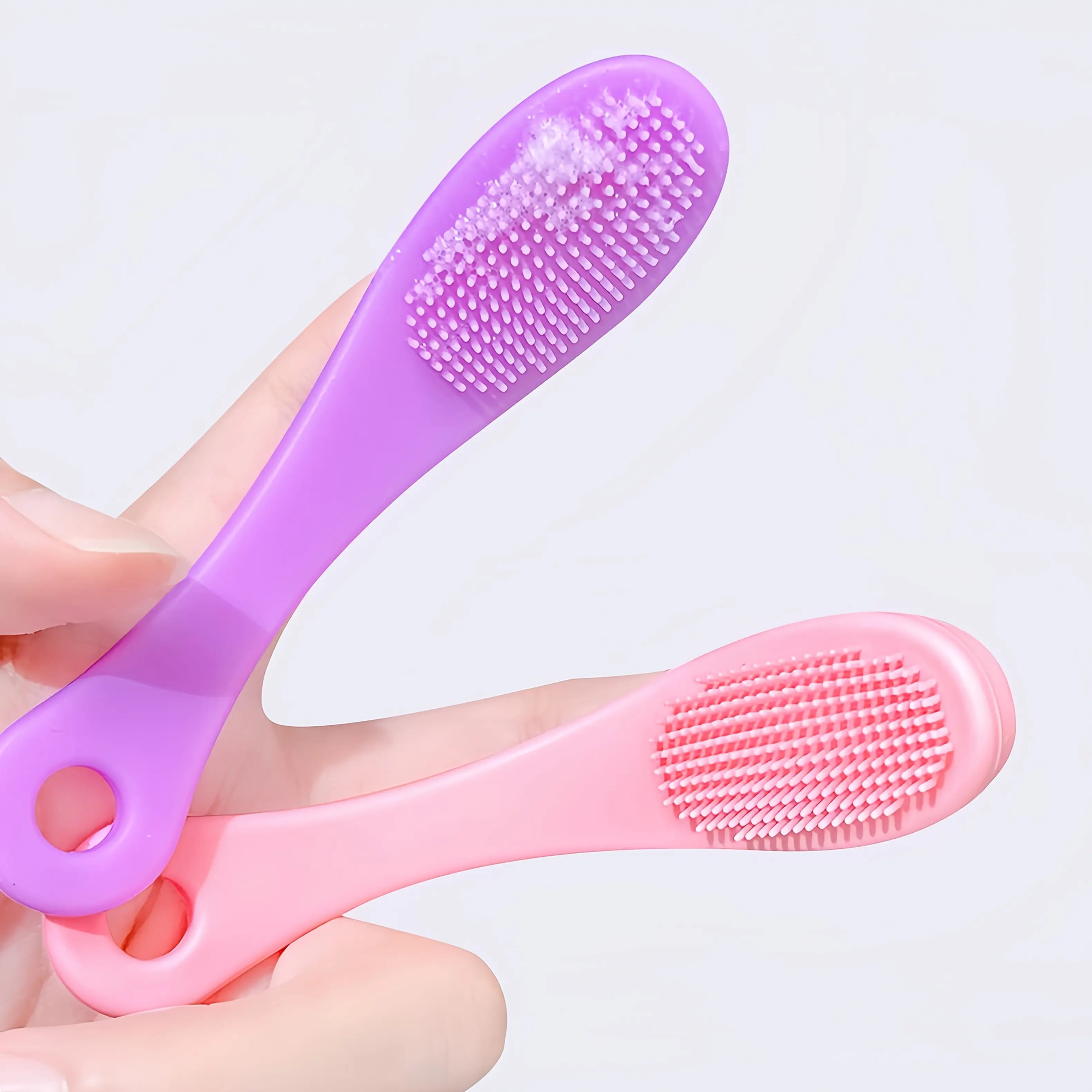 2pcs Silicone Nose Brush Blackhead Remover Brush, Facial Silicone Brush Cleaning Tool, Facial Cleaning Brush, Facial Cleaning Brush, for Blackhead Removal and Skincare - Massage and Deep Cleaning