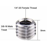 Gambar 1/4" to 3/8" Convert Screw Female to Male Camera Adapter for Tripod Monopod Ballhead Stand - 1 dari hop market Kota Administrasi Jakarta Barat 3 Tokopedia