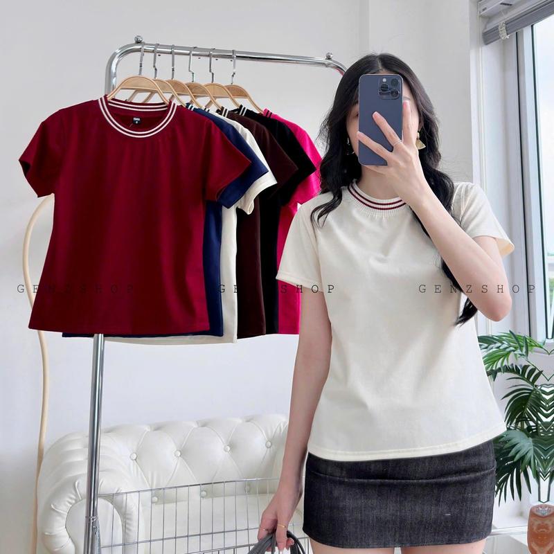  ÁO THUN  CỔ PHỐI MÀU FORM BABYTEE TRƠN  ĐƠN GIẢN NĂNG ĐỘNG GENZBBT25 
