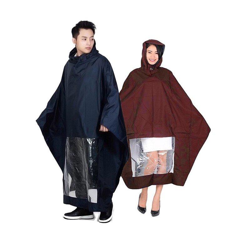 Áo Mưa Đi Xe Máy 1 Người, 2 Người Cánh Dơi Choàng Vải Dù Tổ Ong Cao Cấp Chống Rách Trùm Kín Chống Nước Có Lỗ Xỏ Gương Tiện Lợi An Toàn Chống Thấm Nước