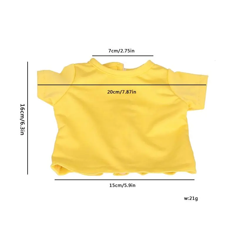 Solid Color Short Sleeve T-shirt for 18 Inch Doll, 1 Count Short Sleeve T-shirt, Fashionable Doll Accessories for Girls, Doll Accessories for Kids, Doll Clothes for Girls 1