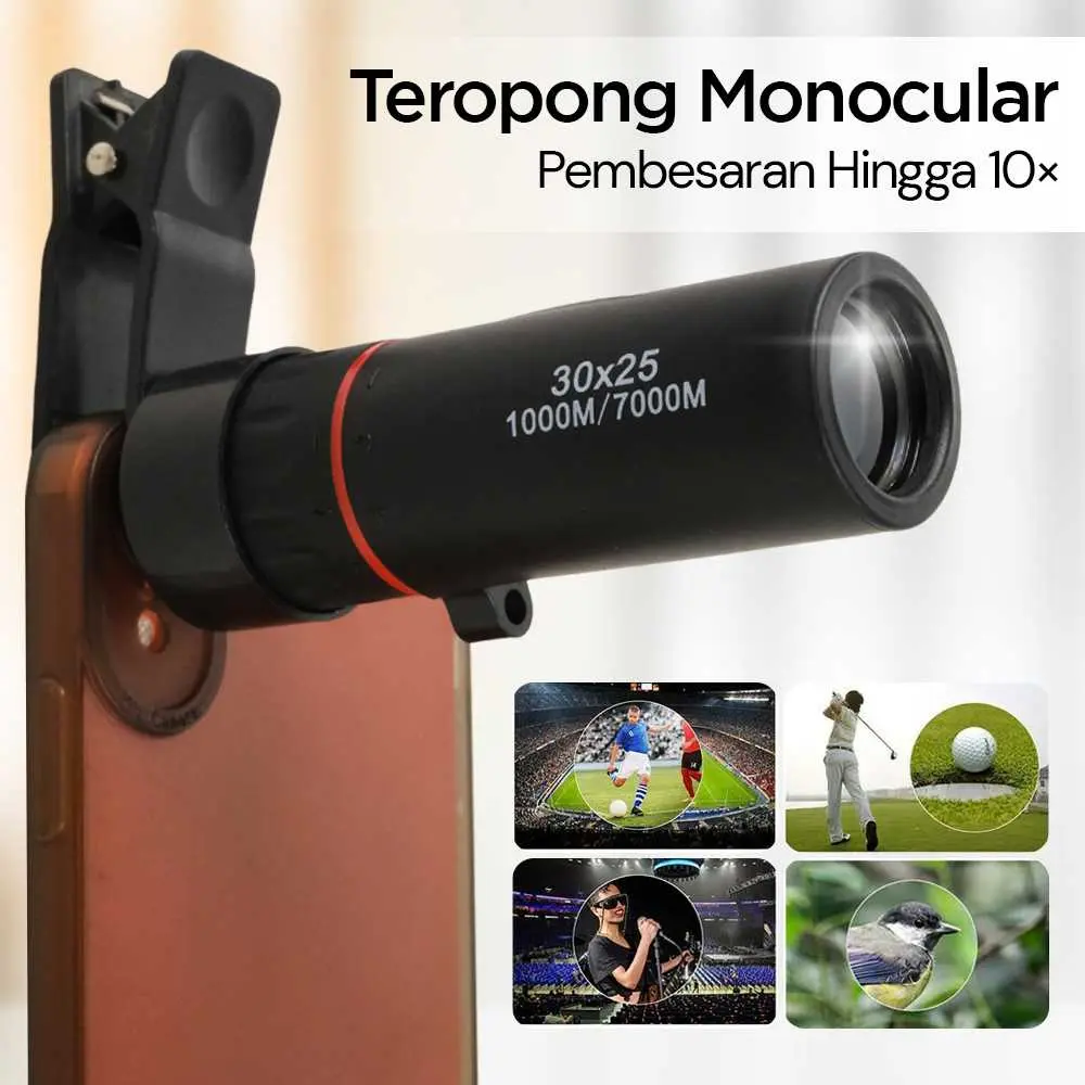 Teropong Monocular Zoom Telescope Compact 10X BAK4 - 579
