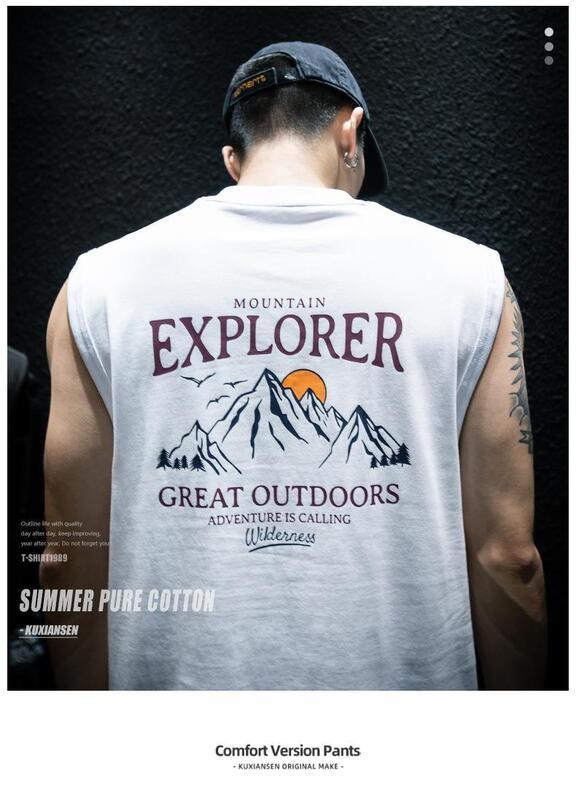 Product Introduction of Summer Sleeveless T-Shirt Vest For Men, Loose And Trendy Brand Ins, Large Size, Camisole, Half Sleeved, American Sports Short Sleeved T-Shirt 2