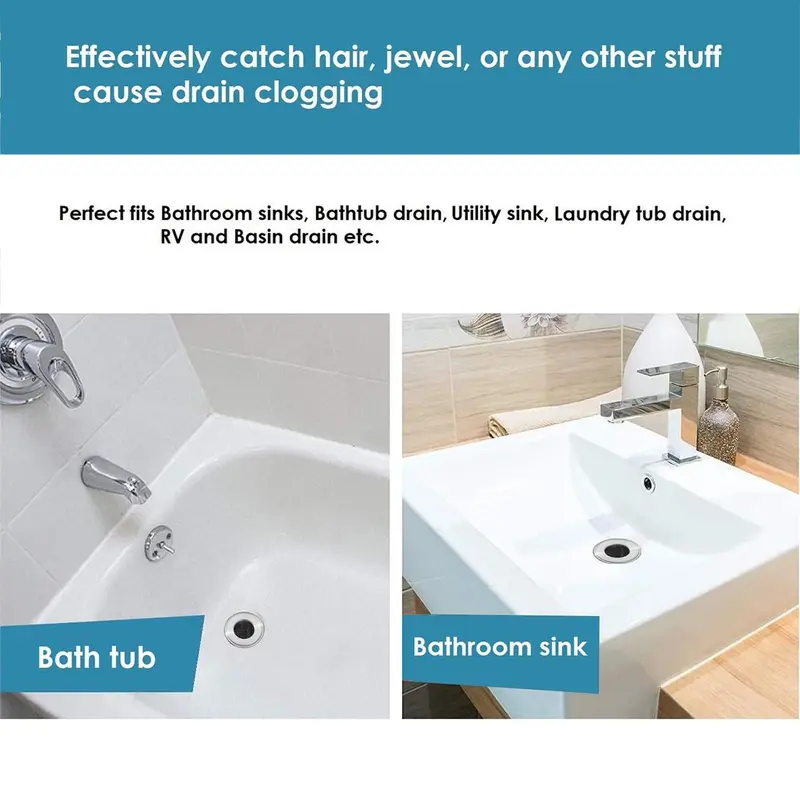 Stainless Steel Hair Catcher, Shower Drain, Bathtub Drain Cover, Deep Stainless Steel Sink Strainer for Bathroom Sink Bathtub Shower Floor Drain 2