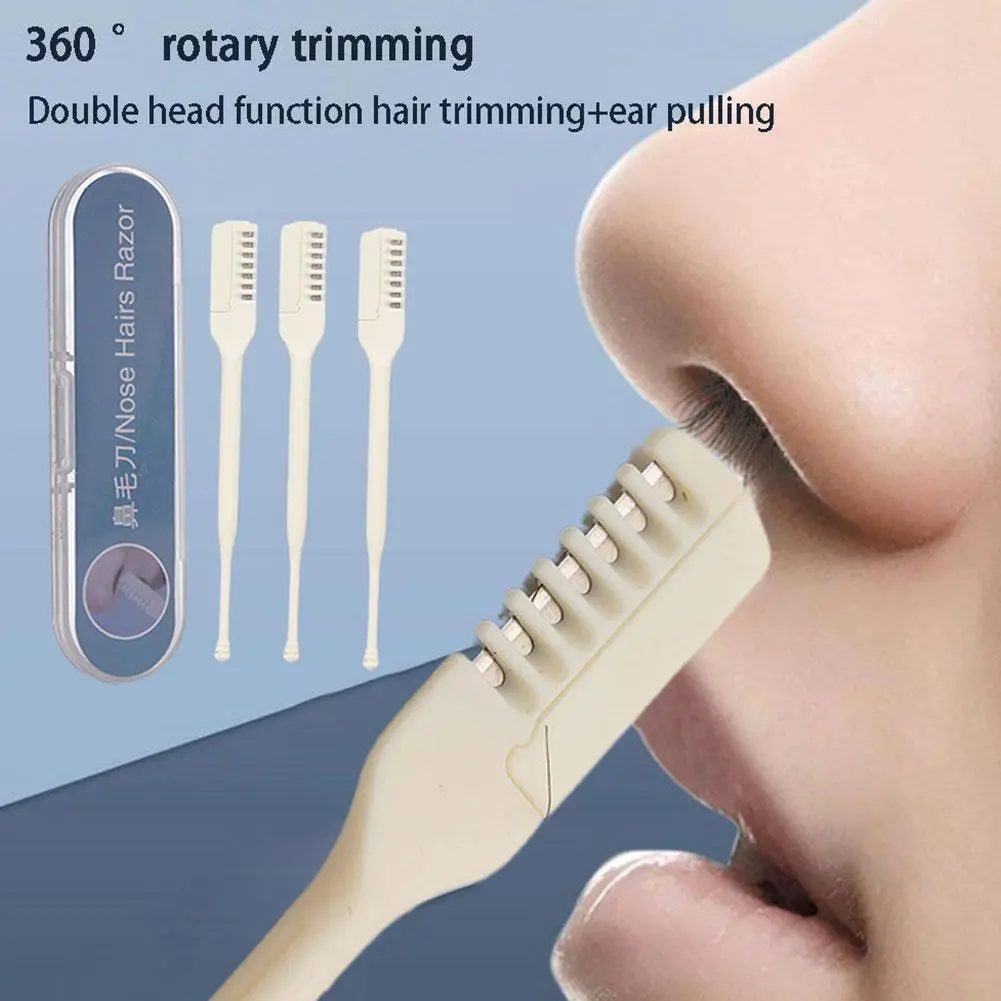 Stainless Steel Manual Nose Hair Trimmer for Men and Women Portable and Lightweight Razor O4H6