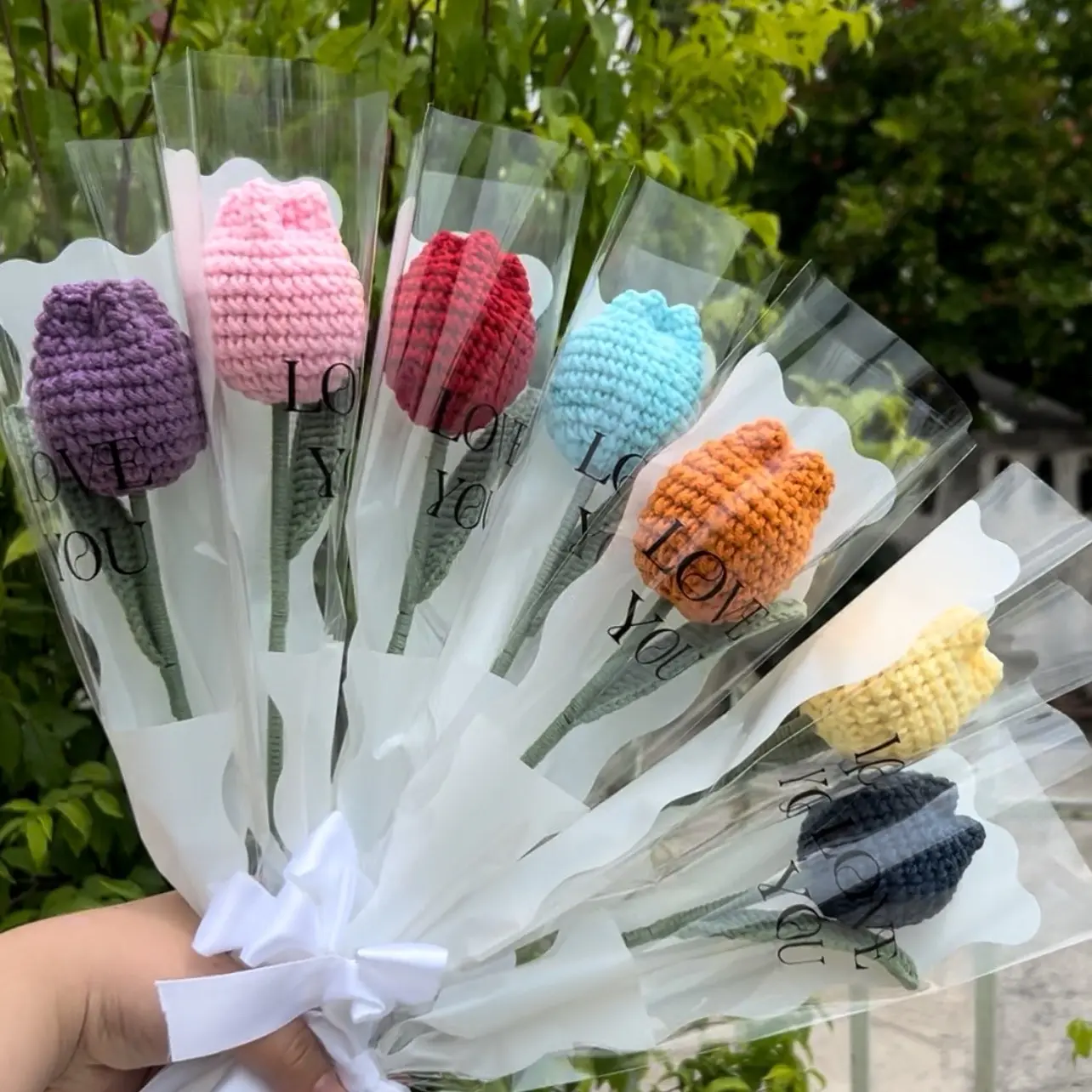 [พร้อมส่ง]ดอกไม้ไหมพัมน่ารักๆ ดอกทิวลิปไหมพรม ดอกทานตะวัน ดอกเดซี่