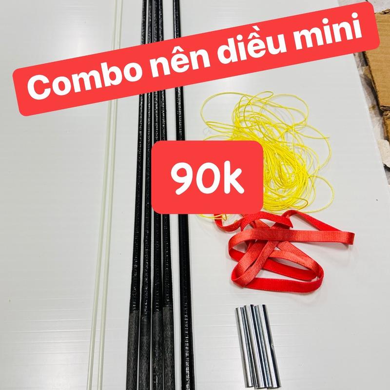 Combo khung nan phụ kiện làm diều cá  mẹ bồng con mini 1m6-2m2 giá rẻ tặng kèm dây quấn pass 