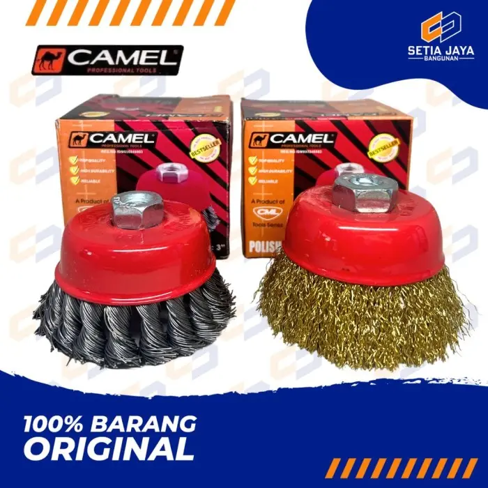 Sikat Mangkok / Kawat / Gerinda Camel Kepang / Kuningan 3 Inch