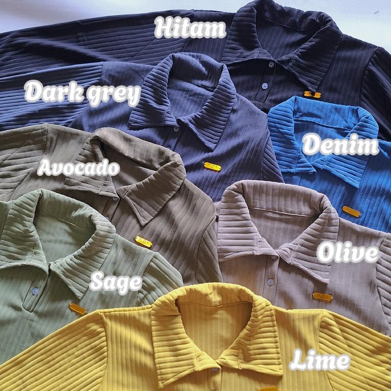 KEMEJA HORNET POLO KNIT PREMIUM KANCING Baju Kerah Nyaman Panjang 7