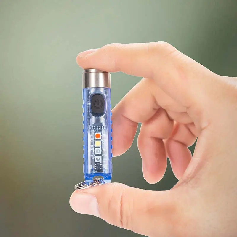 Móc khóa đèn pin mini bằng nhựa quang thông 400 lumen nhỏ gọn 6