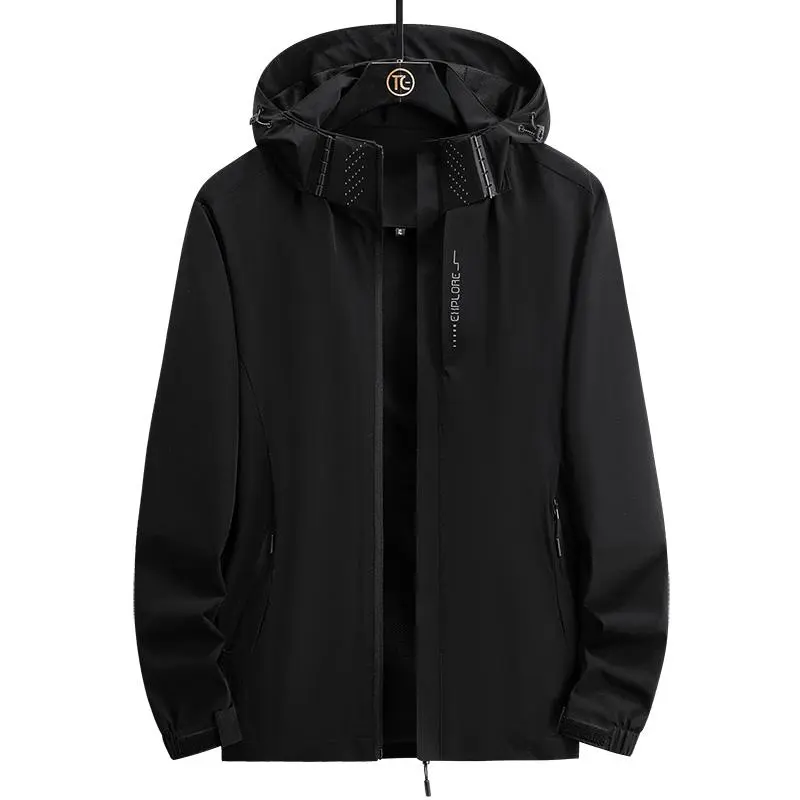 DISAI Jaket Pria Waterproof Anti Angin Jaket Satu Lapis Motor Pembongkaran Topi Outdoor Jacket J6628A