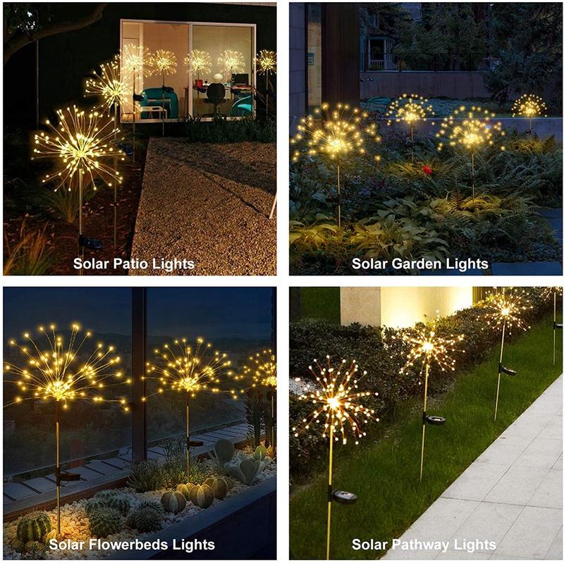 Product Introduction of Solar Fireworks LED Garden Lights Outdoor Waterproof Firework Lamps for Fowerbed Garden Home Tree Flower Xmas 93