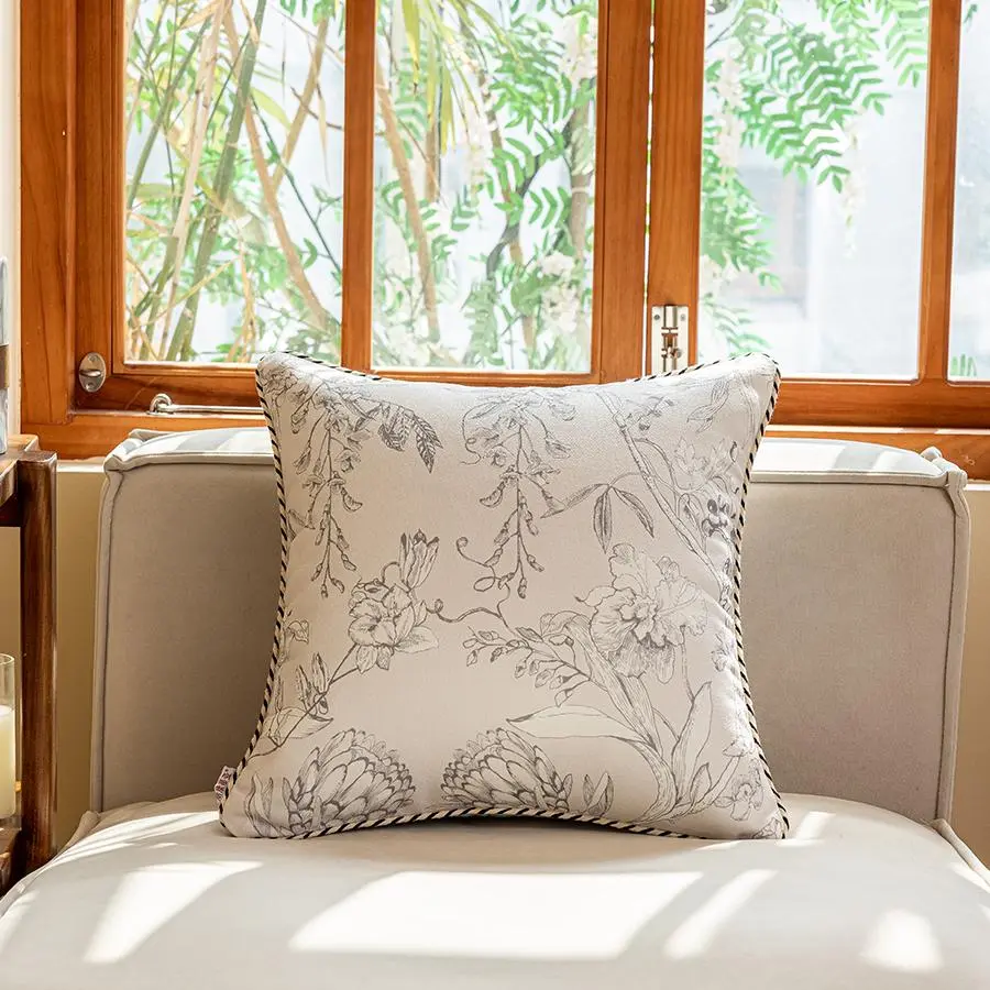 Floral Pattern Cushion Cover, 1 Count Soft Square Throw Pillow Cover without Filler, Comfortable Pillowcase for Home Living Room Bedroom Sofa Couch