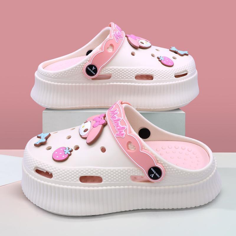 Product Introduction of TAICCY Sandal Kodok Wanita Dewasa Jelly Fuji Sendal Baim Wedges Karakter Kartun Sandal keluarga EVA Ukuran 20-41 36
