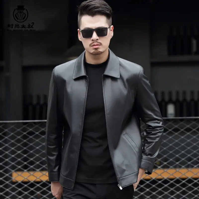 Áo Khoác Da, Kiểu Áo Ve Áo, Dành Cho Nam Giới, Phong Cách Hàn Quốc Mới, Hợp Xu hướng Và Đẹp Trai, Chất Liệu Pu Cao Cấp, Thích Hợp Cho Mùa Xuân Và Mùa Thu, Áo Khoác Da Nam, Bán Buôn Có Sẵn Menswear