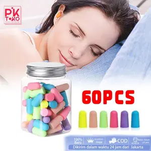 Penutup Telinga Earplug Busa Memori Anti Bising 32dB Nyaman Tidur Perjalanan Ukuran Anak Dewasa Kuping
