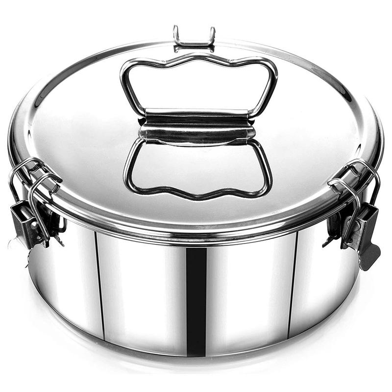 Wedding Gift Cake Mold 304 Stainless Steel Flan Pan Mold with Lid and Handle 1.5QT Capacity Porta