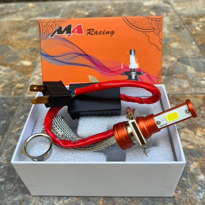 Đèn pha led 3 tim siêu sáng lắp xe máy chân h4 M5 như wave dream sirius vision lead chính hãnġ Maraicing bảo hành 1 năm