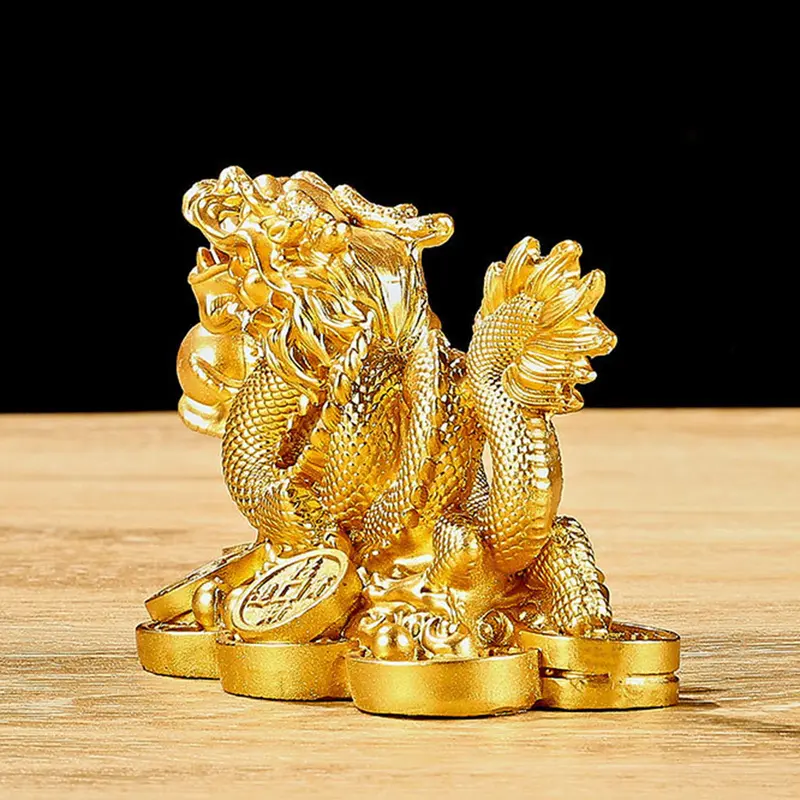 Tượng Rồng Hoàng Đạo Trung Quốc 2024, Mô Hình Tượng Rồng Năm, Đồ Trang Trí Thủ Công Bằng Nhựa, Thu Hút Sự Giàu Có Và May Mắn, Điêu Khắc Rồng Vàng / Đồng, Trang Trí Văn Phòng Và Gia Đình, Quà Tặng Năm Mới 6