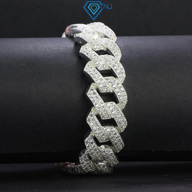 Lắc tay nam Cuban bạc đính đá trọng lượng 2 cây LTA0059 - Trang Sức TNJ