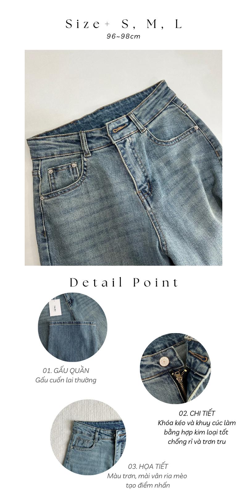 Product Introduction of Quần Jean Ống Rộng "Uri Jeans" Tulidu, Ống Đứng Rộng Chất Co Giãn Vải Cotton Jeans Cao Cấp [S90] 6